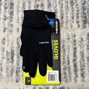 HEAD Black Digital Running Gloves w/Sensatec-Large